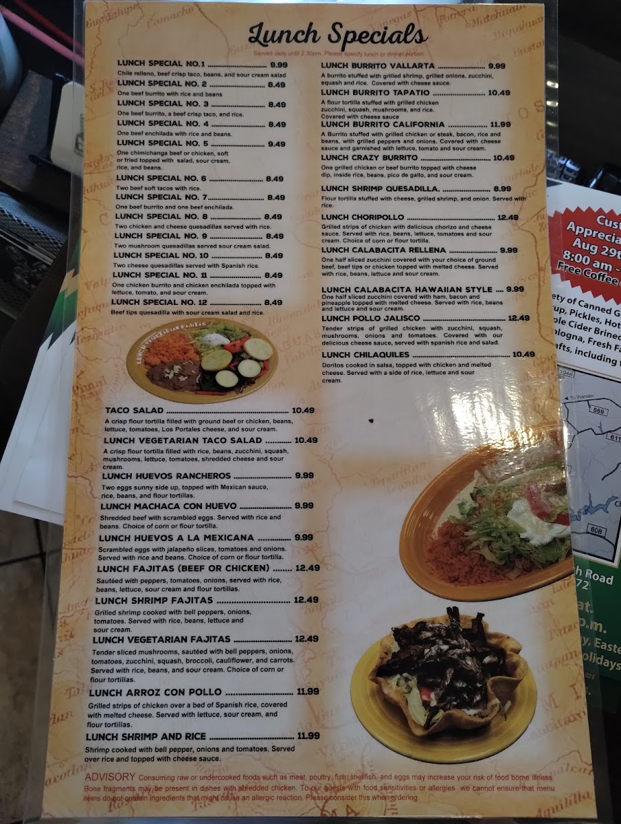 Menu Los Portales Mexican Restaurant-1